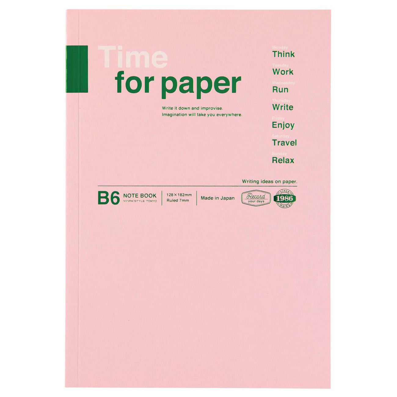 Marks NotizbuchTime for Paper Light Pink Lined B6