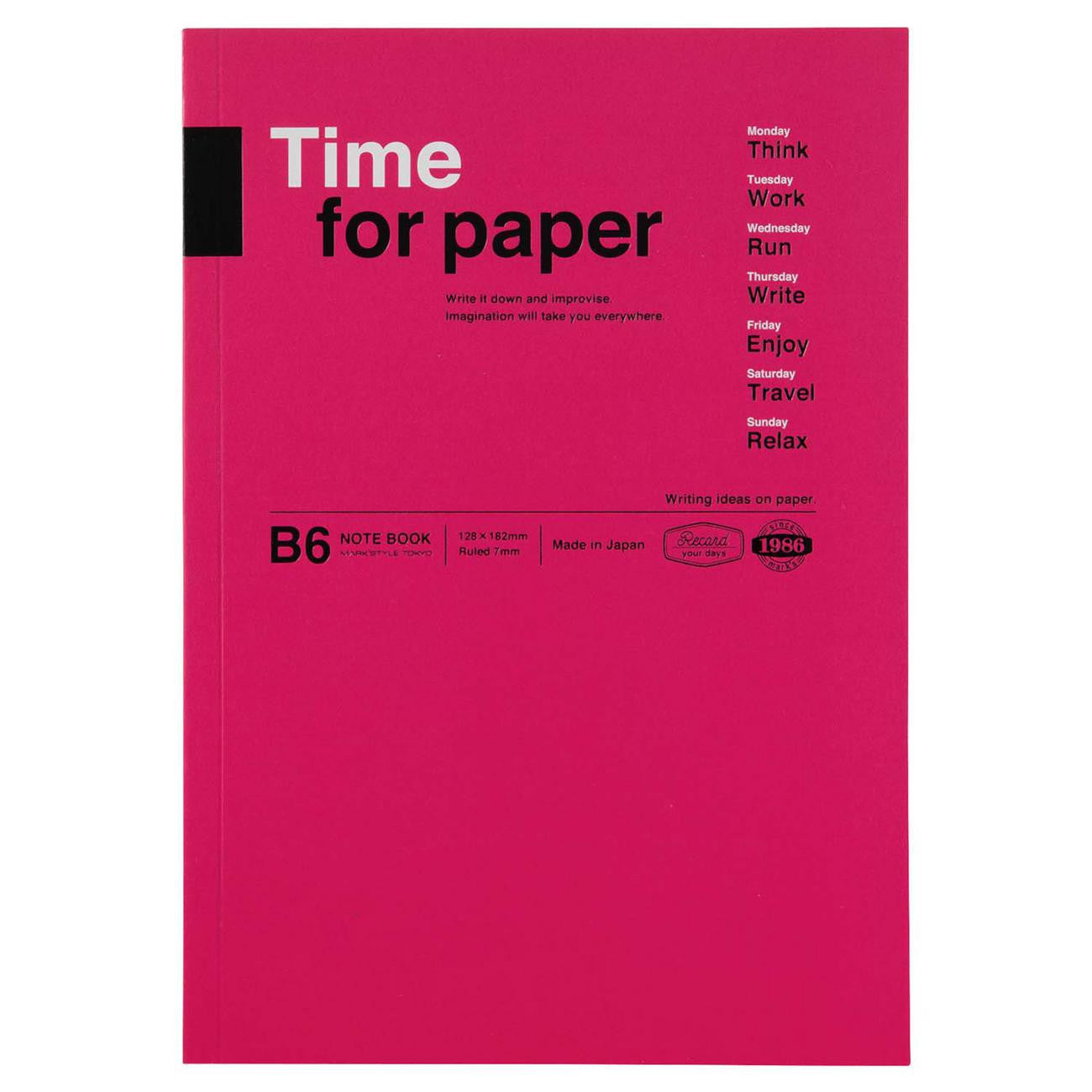 Marks Notizbuch Time for Paper Pink Lined B6