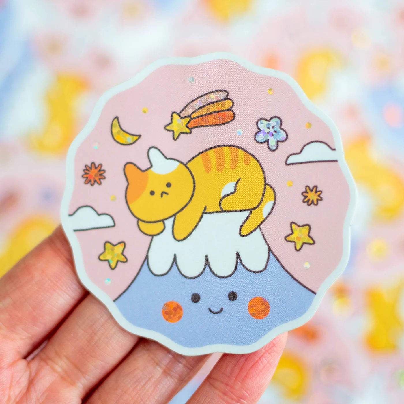 Niniwanted Sticker Cat on Mount Fuji