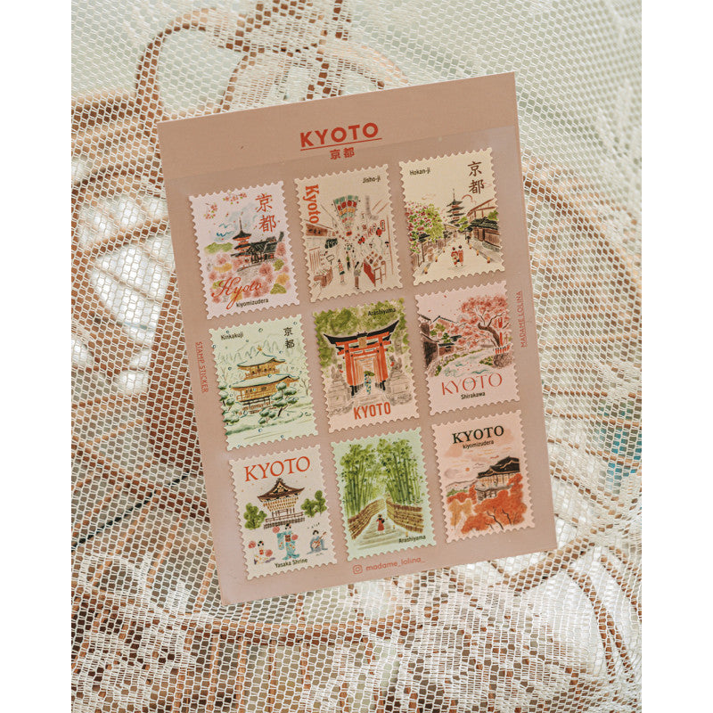 L'après Midi Sticker Postage Stamp Kyoto